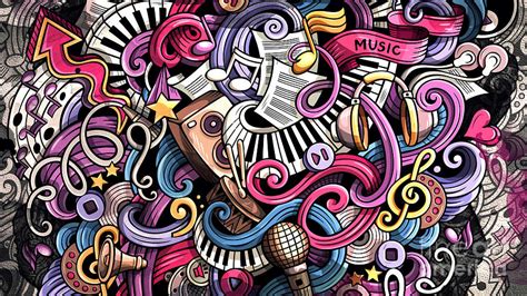 Music Graffiti Digital Art By Mark Ashkenazi Fine Art America