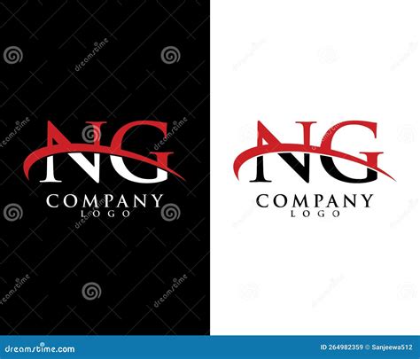 NG GN Letters Company Logo Design Swoosh Design Vector Stock Vector