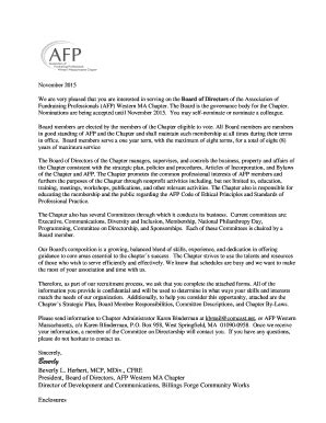 Fillable Online Afpwma Afpnet Letter To Members Regarding Nomination