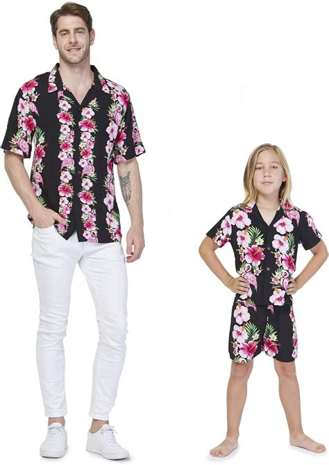 Matching Father Son Hawaiian Luau Outfit Men Shirt Boy Shirt Shorts