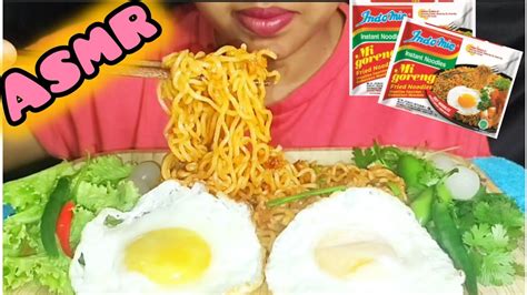 Asmr Indomie Goreng Noodles With Fried Eggs And Veggies Eating Sound