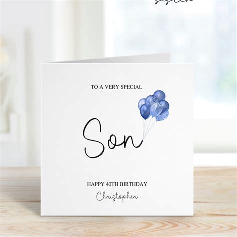 Personalised Son Birthday Cards Adult Etsy