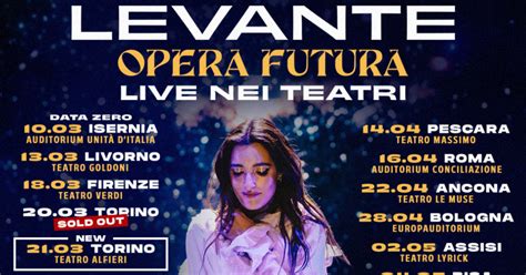 Levante In Concerto Live Nei Teatri 2024 Scaletta Date E Biglietti