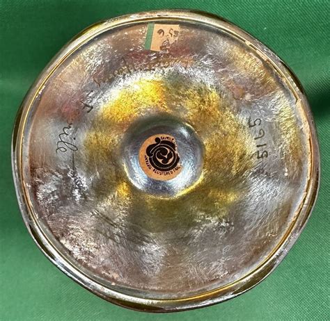 Beautiful Lc Tiffany Favrile Art Glass Bowl In Iridescent Gold — Sir