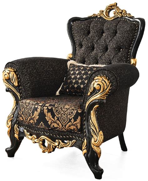 Casa Padrino Luxus Barock Sessel Schwarz Gold X X H Cm