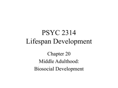 Psyc Lifespan Development