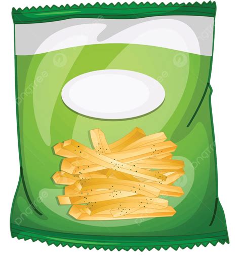 Um Pacote De Batatas Fritas Crocantes Imagem Desenho Crocante Vetor Png Imagem Crocantes