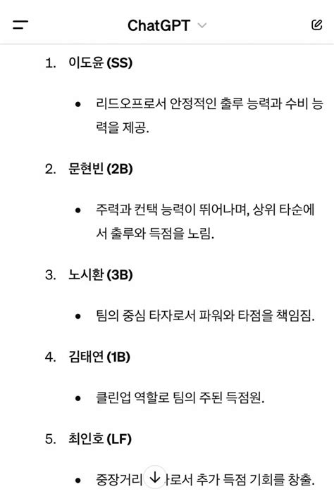 잡담 챗gpt가 만들어준 내일 엥인업 인스티즈instiz 한화 카테고리