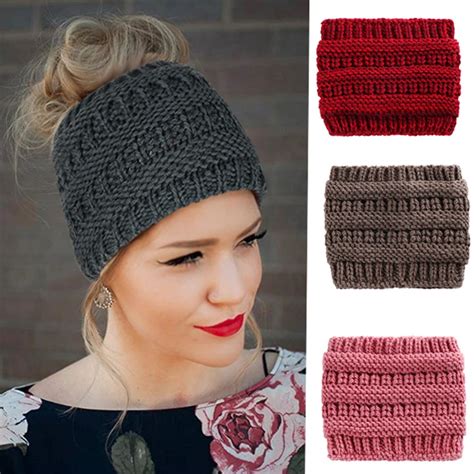 Women Winter Warm Crochet Headbands Wide Knitted Turban Headband For