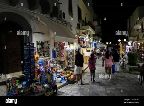 People Shopping At Night Kos Town Kos Island Dodecanese Group Of