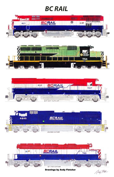 Andy Fletcher Blog-: BC Rail Locomotives 11"x17" signed Poster by Andy ...