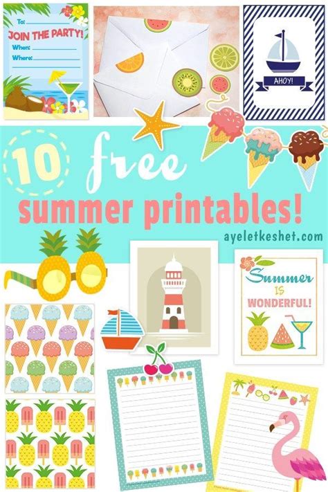 10 Free Printable For Summer Wall Art Stationery Writing Paper