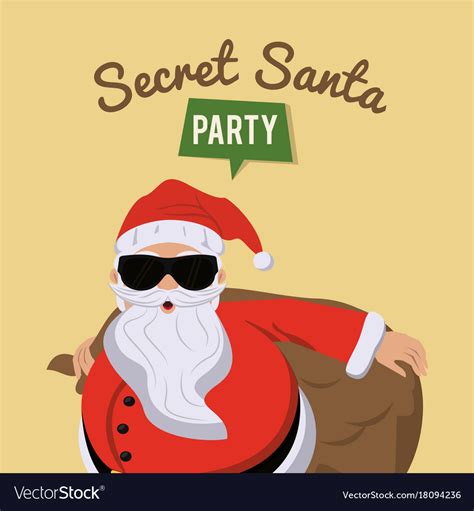 Secret Santa Cartoon Royalty Free Vector Image