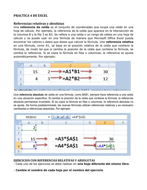 PRACTICA 4 DE EXCEL Referencias Relativas Y Absolutas