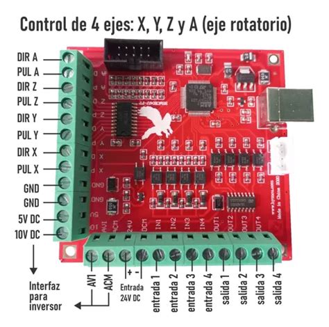 Tarjeta Controladora Mach Roja Cnc Router Cable Usb Meses Sin