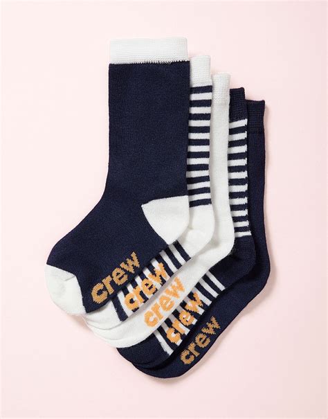 Girls 5 Pack Bamboo Socks From Crew Clothing Company Blue Stripe