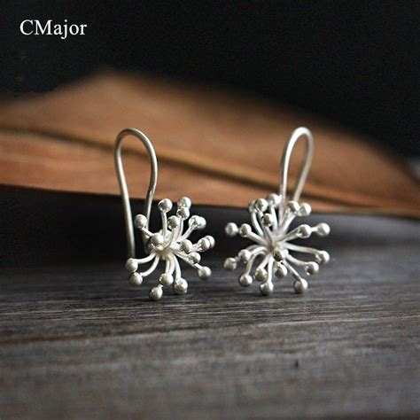 S925 Sterling Silver Edelweiss CMajor Literatura Floral Brincos Para As