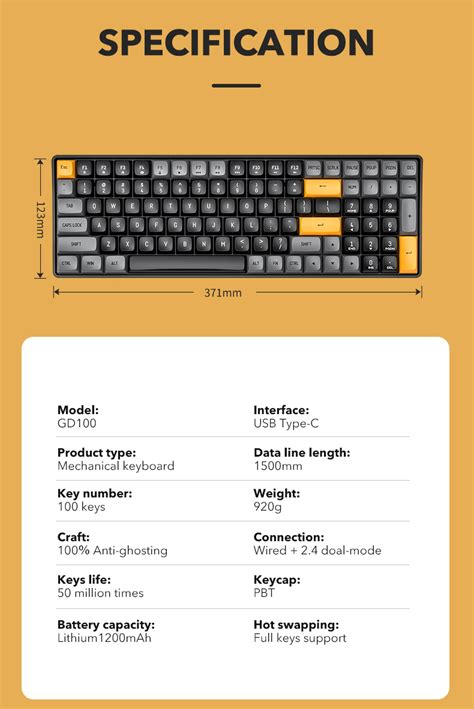 Aigo Darkflash Gd Dual Mode Wireless G Usb Hot Swap Mechanical Keyboard K Yellow Switch
