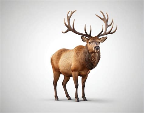 Premium Photo A Large Elk Standing In Front Of A White Background