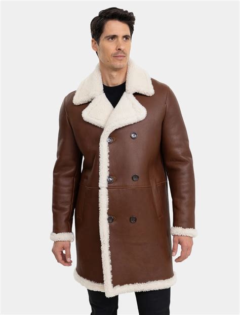 Enjoy Flat 20 Off On Shearling Leather Jacket Mens