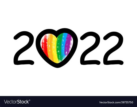 Logo Lgbt 2022 Pride Month With Rainbow Heart Vector Image