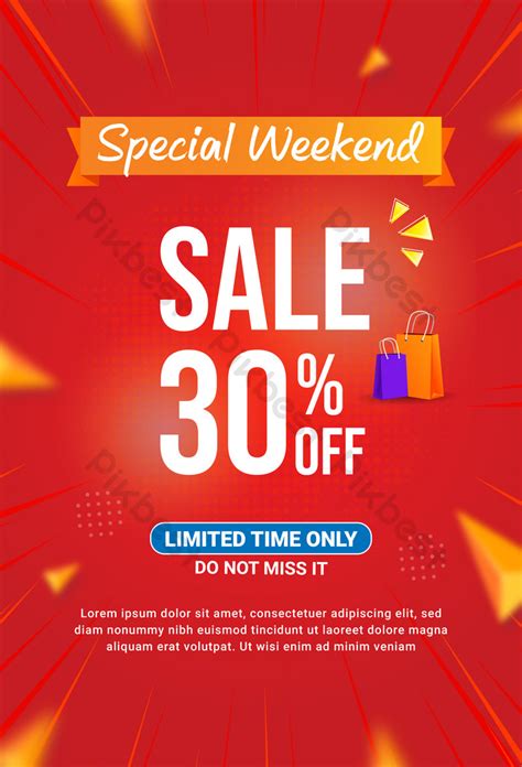 Special Weekend Offer Sale Poster Template Discount Poster 30 Off