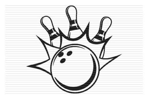 Bowling Logo with Pin and Ball Strike Graphic by Awspik · Creative Fabrica