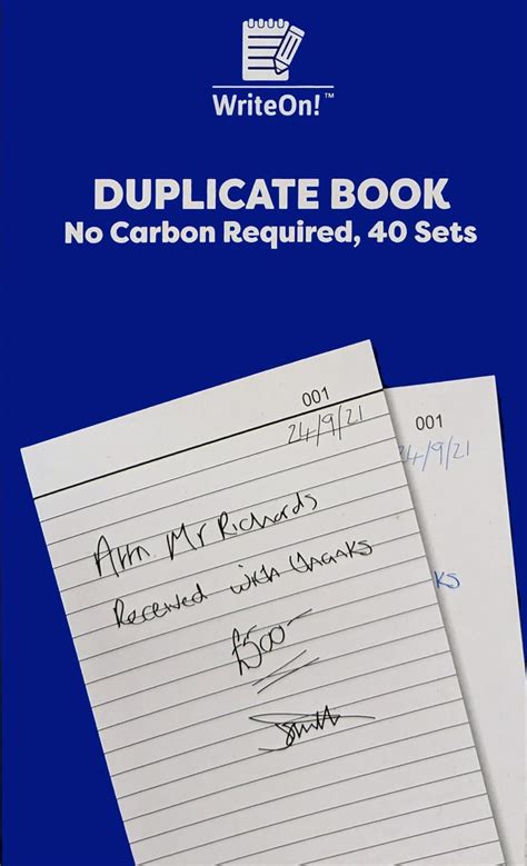 A Duplicate Book Numbered Pages No Carbon Required Ncr