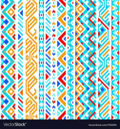 Colorful Ethnic Geometric Aztec Seamless Pattern Vector Image