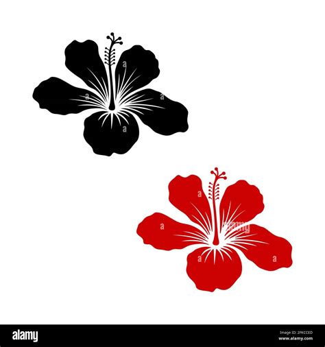 Hibiscus Flower Icon Flat Vector Illustration Stock Vector Image And Art Alamy