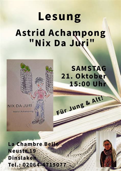 Lesung Mit Astrid Achampong La Chambre Belle Dinslaken