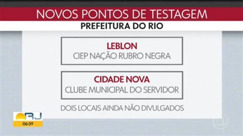 Prefeitura Do Rio E Governo Do RJ Abrem Novos Pontos De Testagem De