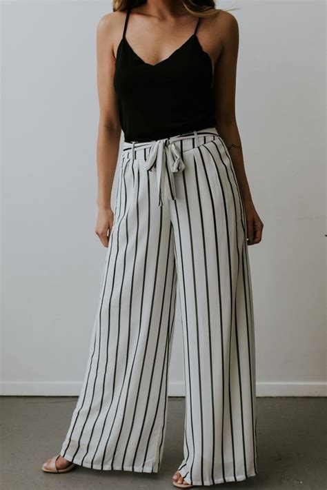 Flowy Pants With Belt Palazzo Pants Flowy Pants Outfit Casual Wear