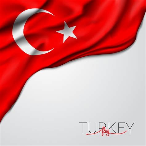 Turkey Waving Flag Premium Vector