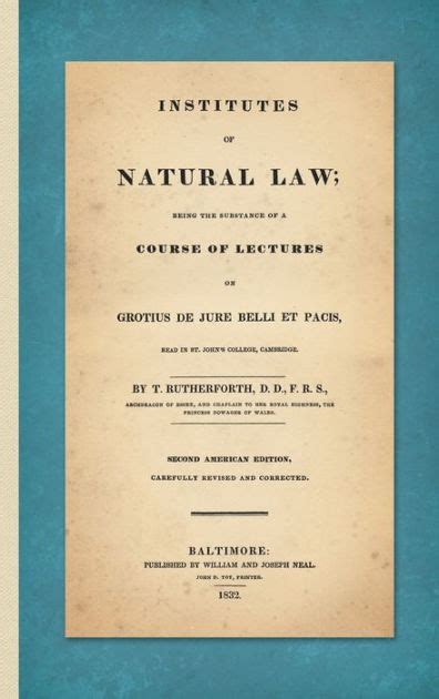 Institutes Of Natural Law Being The Substance Of A Course Of Lectures