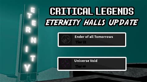 The Eternal Halls Update Critical Legends Roblox Youtube