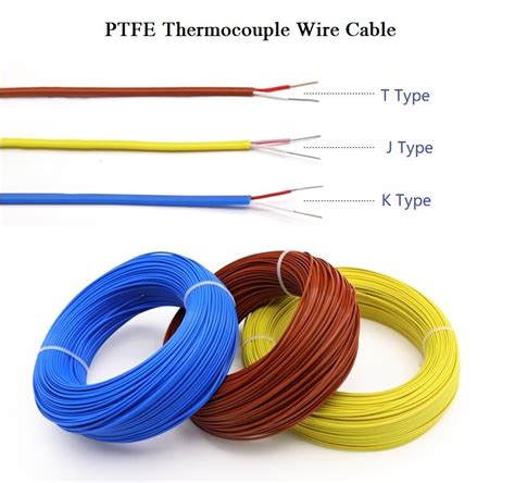 5 10m K J T Type Thermocouple Wire 2 Cores Ptfe Insulator Shielded Line High Temperature