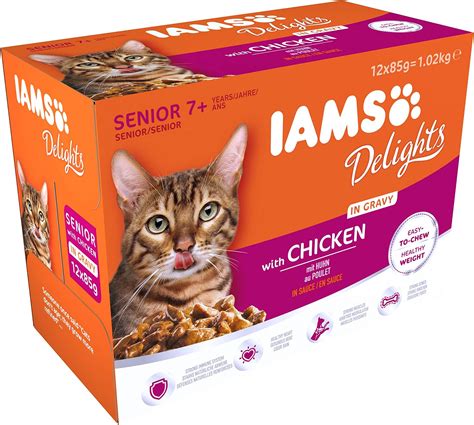 Iams Delights Complete Wet Cat Food For Senior Cats Chicken In Gravy