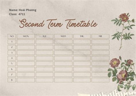 Beige And Brown Aesthetic Minimalist Vintage Lesson Planning Class Schedule Lesson Plans