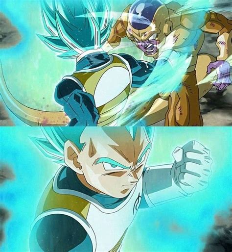 Vegeta Super Saiyan Blue Vs Golden Frieza Dragon Ball Artwork Dragon Ball Super Saiyan Blue