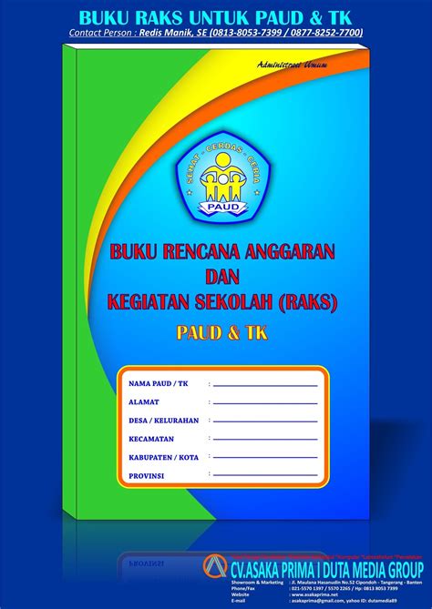 Buku Rkas Rencana Kegiatan Anggaran Sekolah Paud Buku Raks Paud Tk