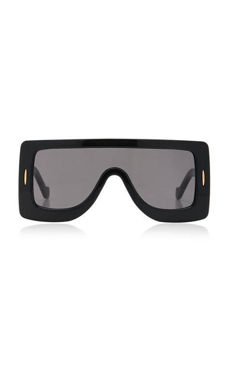 Loewe Oversized Mask Sunglasses Os Black Editorialist