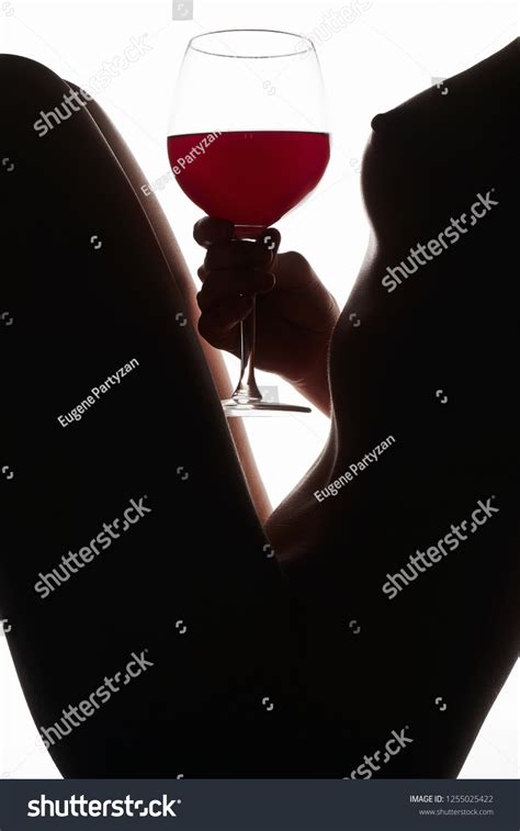 Silhouette Nude Body Woman Red Wine Stock Photo 1255025422 Shutterstock