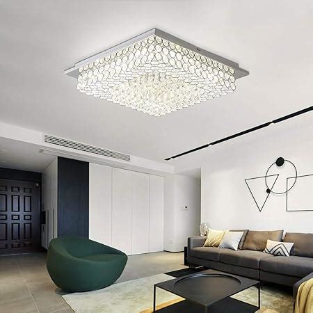 Auffel Crystal Close To Ceiling Light Fixtures Modern Led Flush Mount