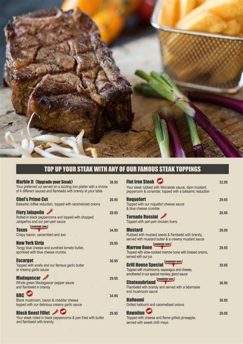 Printable Longhorn Lunch Menu With Prices