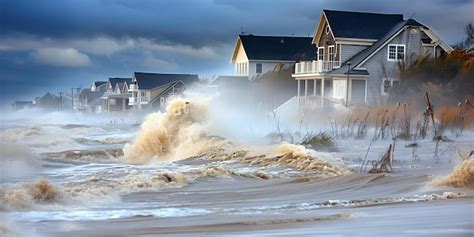 Premium Photo Devastating Coastal Flooding Triggered By Massive Storm