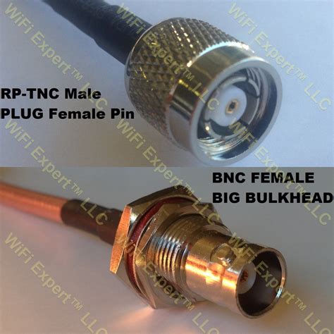 RG400 RP TNC MALE To BNC FEMALE BIG BULKHEAD Coaxial RF Pigtail Cable