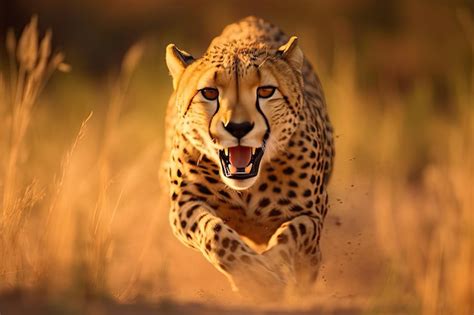 Premium AI Image A Cheetah Running In The Wild Cheetah Generative Ai