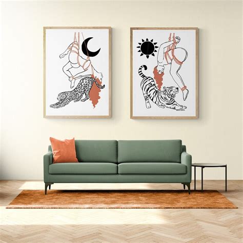 Set Of 2 Sensual Rope Bondage Shibari Nude Art Print Female Etsy