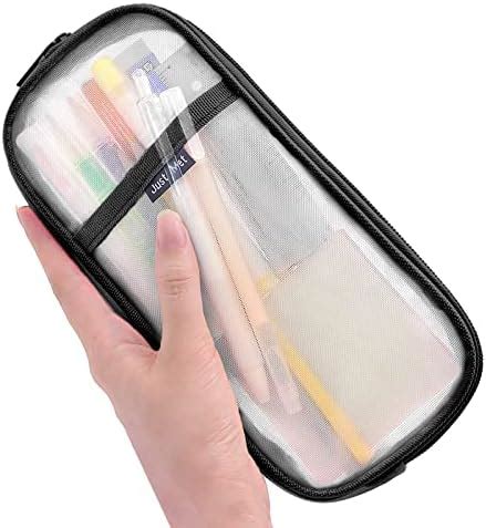 Sonuimy Clear Mesh Pencil Case Pouch Clearly Visible Grid Pen Cases